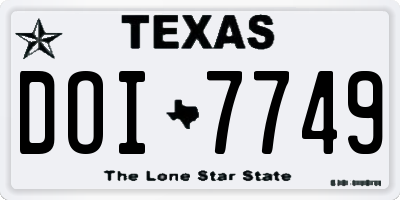 TX license plate DOI7749