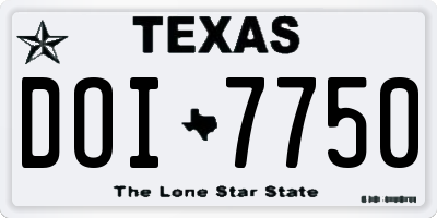 TX license plate DOI7750