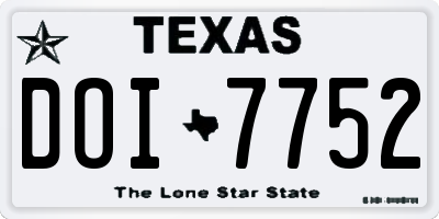 TX license plate DOI7752