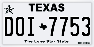 TX license plate DOI7753