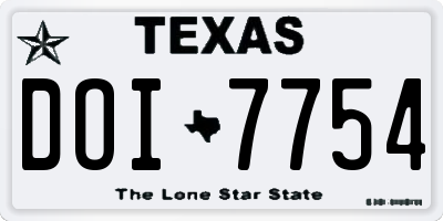TX license plate DOI7754