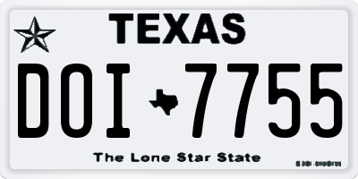 TX license plate DOI7755