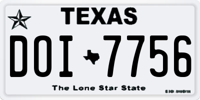 TX license plate DOI7756