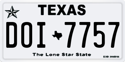 TX license plate DOI7757