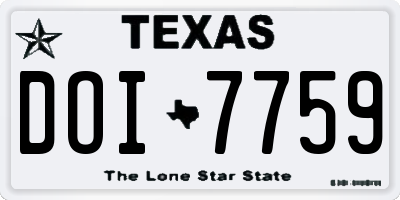 TX license plate DOI7759