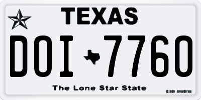TX license plate DOI7760