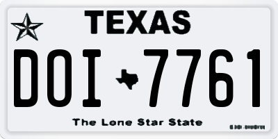 TX license plate DOI7761