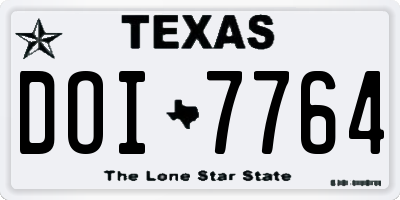 TX license plate DOI7764