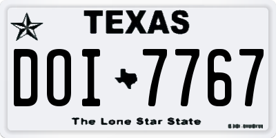 TX license plate DOI7767