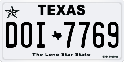 TX license plate DOI7769