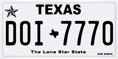 TX license plate DOI7770