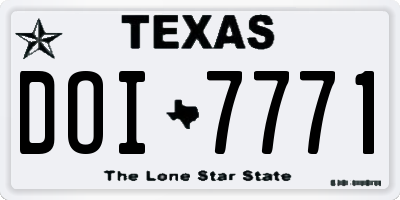TX license plate DOI7771