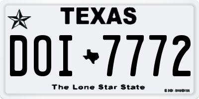 TX license plate DOI7772