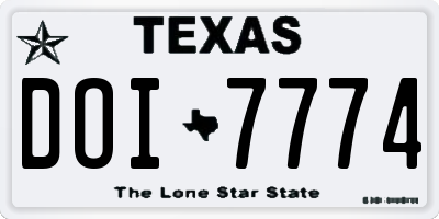 TX license plate DOI7774