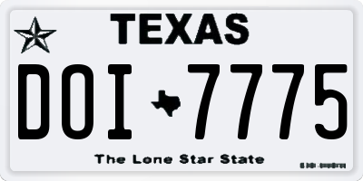 TX license plate DOI7775