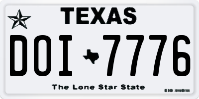 TX license plate DOI7776