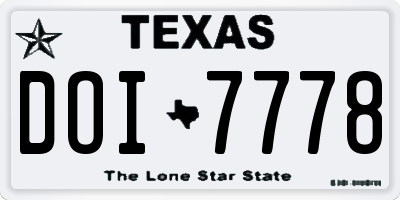 TX license plate DOI7778