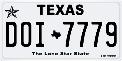 TX license plate DOI7779