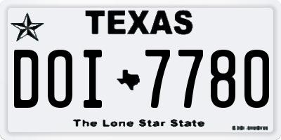 TX license plate DOI7780