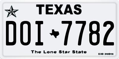 TX license plate DOI7782