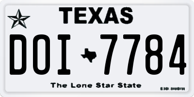 TX license plate DOI7784