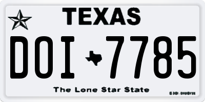 TX license plate DOI7785