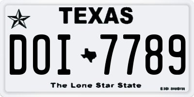 TX license plate DOI7789