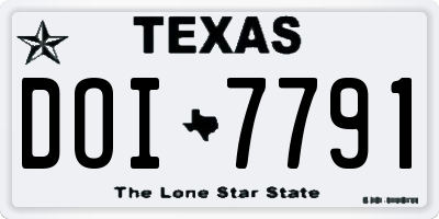 TX license plate DOI7791