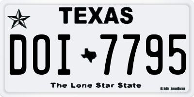TX license plate DOI7795