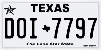 TX license plate DOI7797