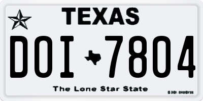 TX license plate DOI7804