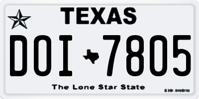 TX license plate DOI7805