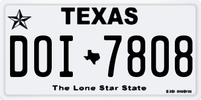 TX license plate DOI7808