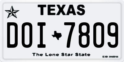TX license plate DOI7809
