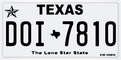 TX license plate DOI7810