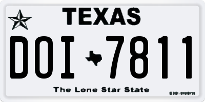 TX license plate DOI7811