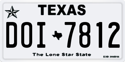 TX license plate DOI7812