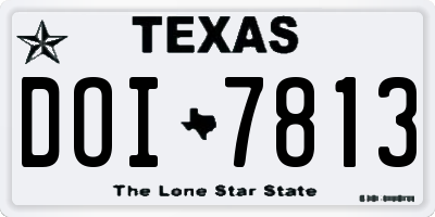 TX license plate DOI7813