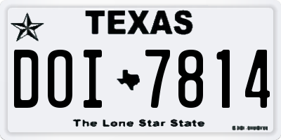 TX license plate DOI7814