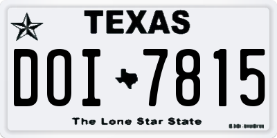 TX license plate DOI7815