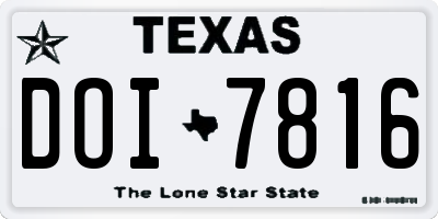 TX license plate DOI7816