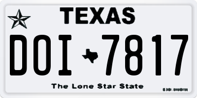 TX license plate DOI7817