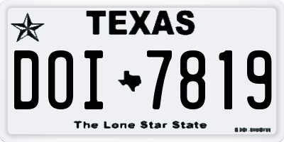TX license plate DOI7819