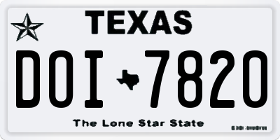 TX license plate DOI7820