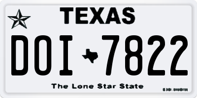 TX license plate DOI7822