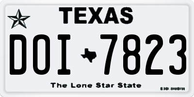 TX license plate DOI7823