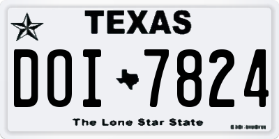 TX license plate DOI7824