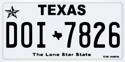 TX license plate DOI7826
