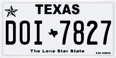 TX license plate DOI7827