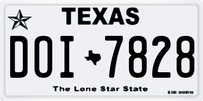 TX license plate DOI7828